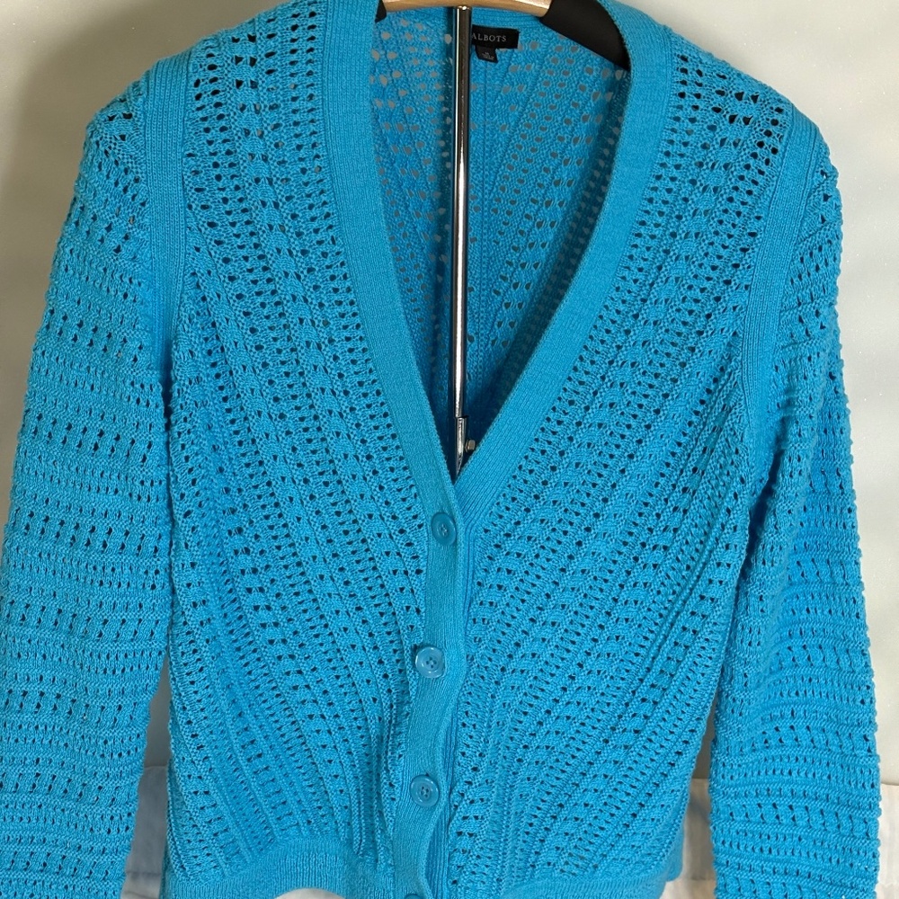 Talbots Aqua Cardigan and Tank Size Sold as Set